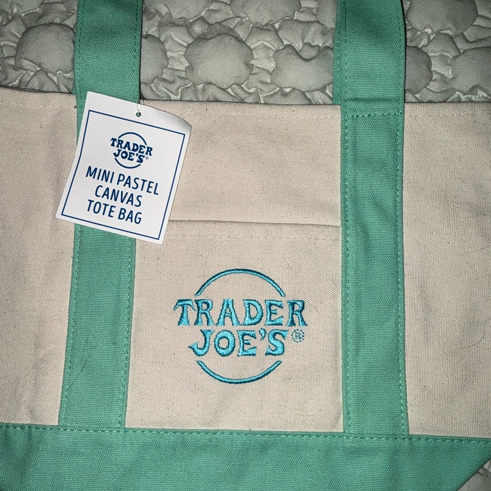 Trader Joe’s Mini Pastel Canvas Tote - Picture 6 of 13